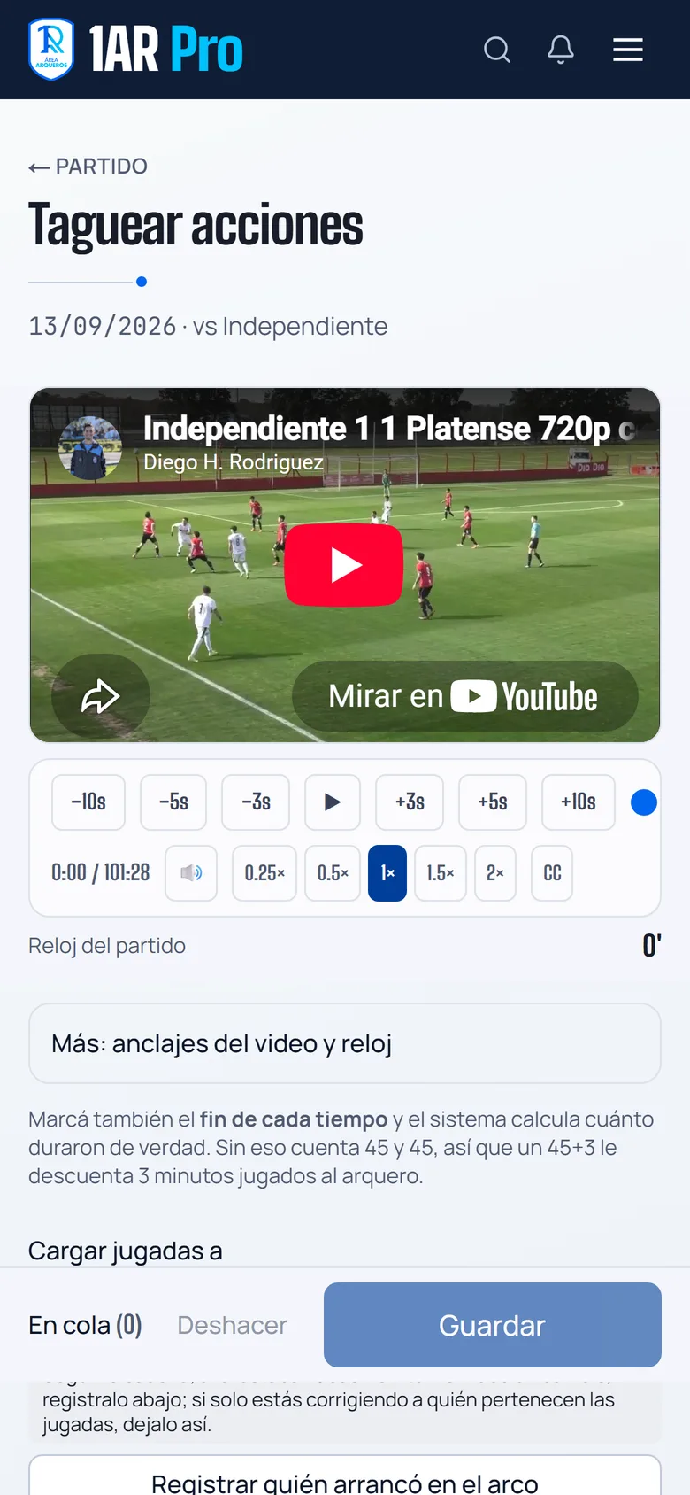 Tagueo del partido